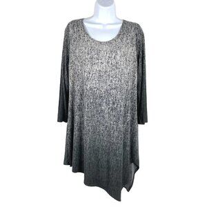 Clara Sun Woo Tunic Top Asymmetrical Ombre Print Women's Small